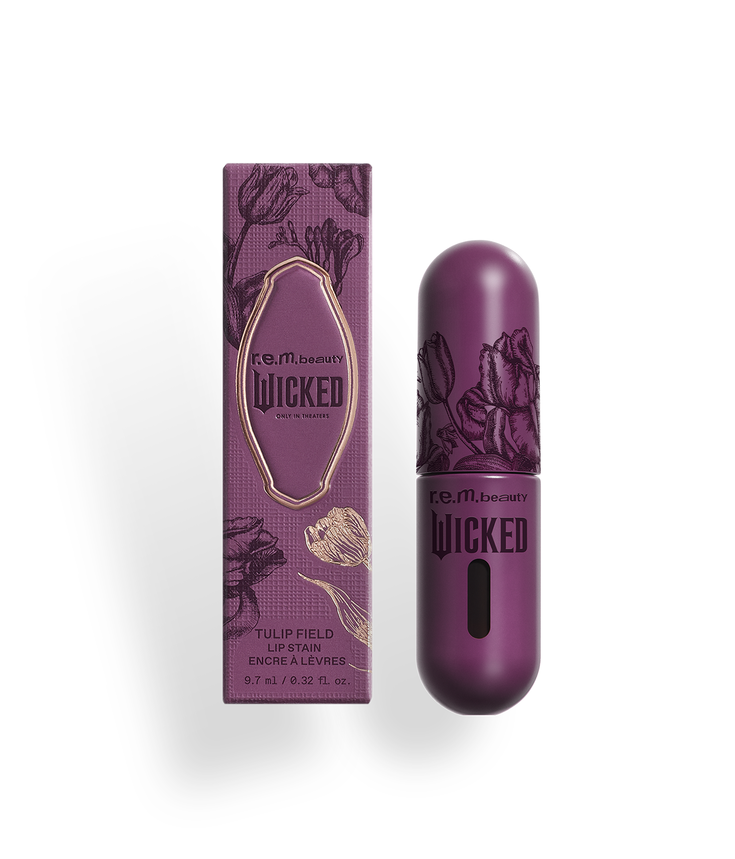 r.e.m. beauty x Wicked: For Good tulip field lip stain